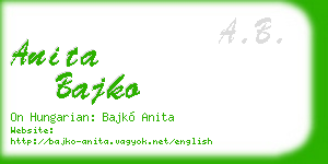 anita bajko business card